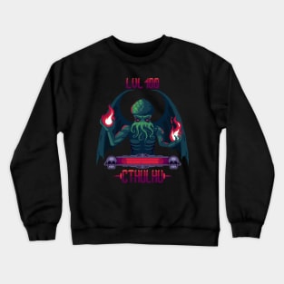 Pixelated Peril: Confronting the Retro Game's Cthulhu Boss Crewneck Sweatshirt